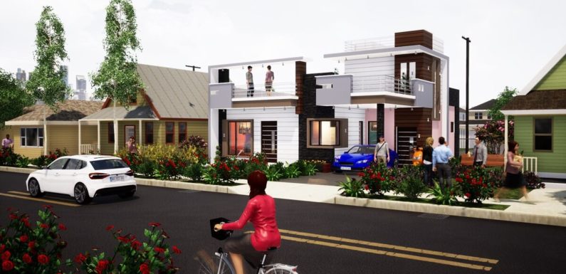 2BHK House Plan 1100 Sq. Ft. 3D Home Design