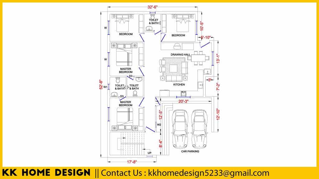 38 X52 House Plan 4bhk Home Design Kk Home Design