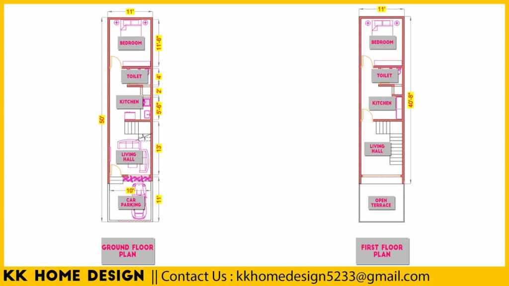 11 X50 Feet Small House Design With 2 Bedrooms Full Plan Kk Home Design