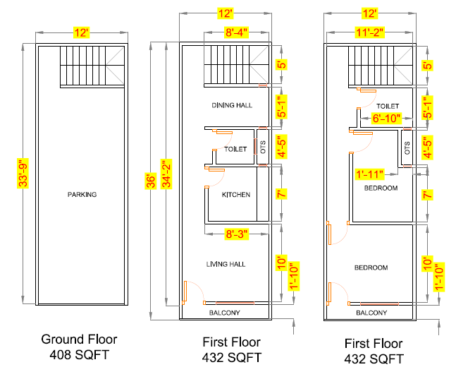 small-space-house-design-12x36-feet-with-parking-complete-details-2021-kk-home-design