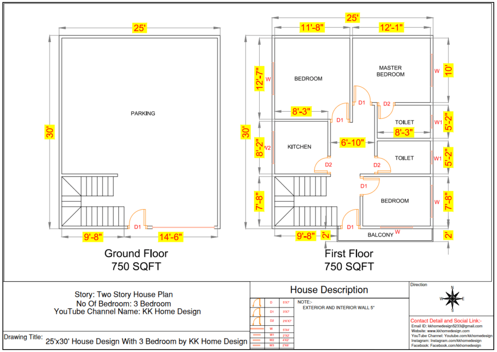 25x30 Feet House Plan 25x30 Feet Ghar Ka Naksha With Front Elevation Full Walkthrough 2021 - KK Home Design