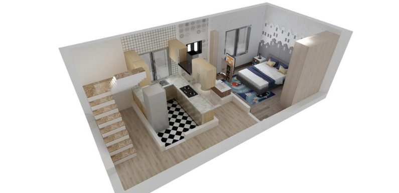 14×30 Feet Small House Design || 1 BHK Floor Plan With Interior Design Full Walkthrough 2021