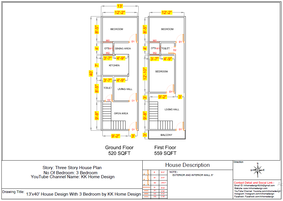 13x40 Feet Small House Design With Front Elevation Full Walkthrough 21 Kk Home Design