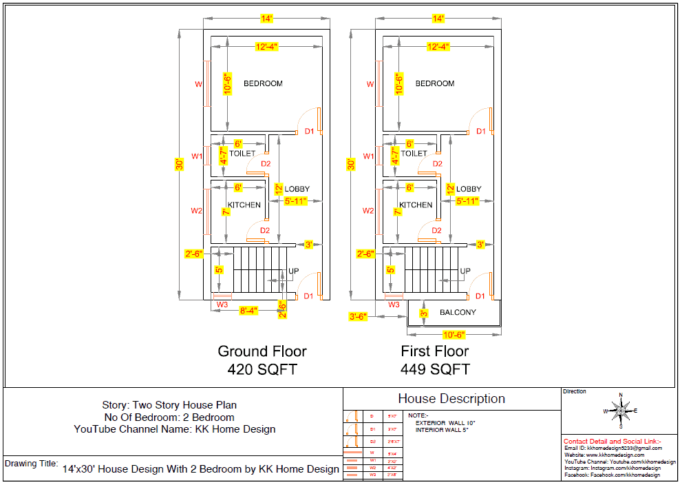 14x30 Feet Small Space House Design With Front Elevation Full Walkthrough 21 Kk Home Design