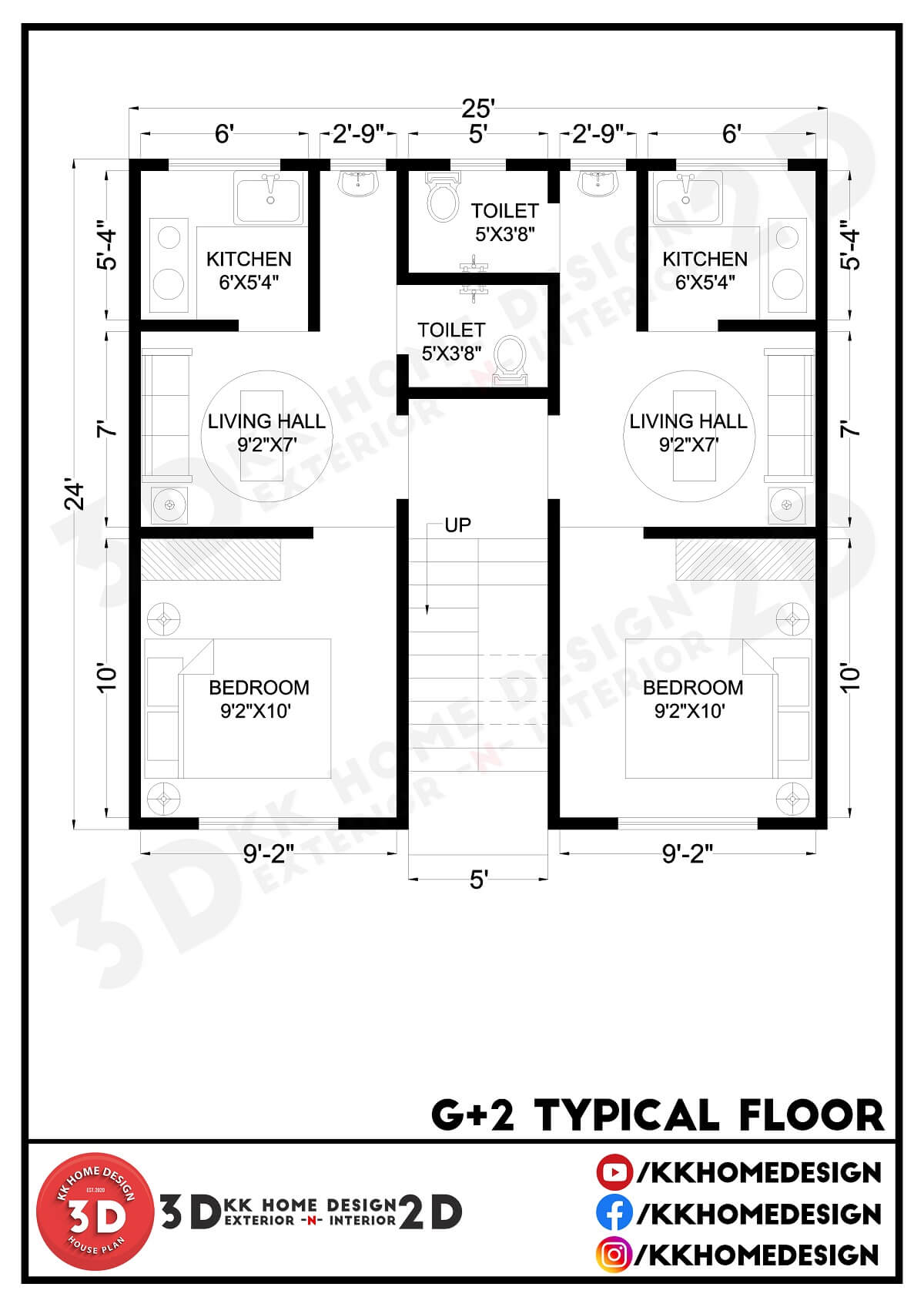 1bhk-6-flat-25x24-feet-small-space-house-600-sqft-house-plan-full-walkthrough-2021-kk-home