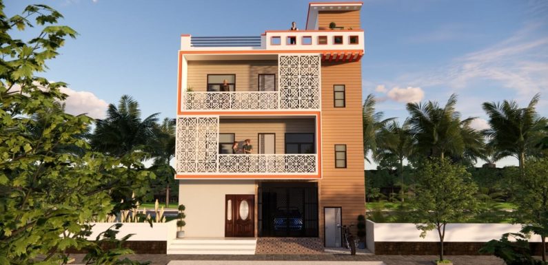 3D House Design 31×32 Feet With Parking For Rent Purpose Walkthrough 2021