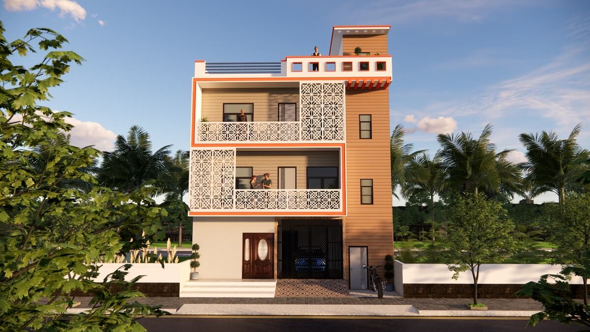 3D House Design 31x32 Feet With Parking For Rent Purpose ...