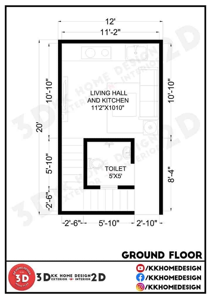 low-budget-small-space-house-12x20-feet-ghar-ka-naksha-240-sqft-27-gaj-walkthrough