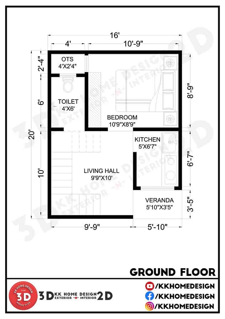 small-space-house-design-16x20-feet-2bhk-house-design-320-sqft-35-gaj-walkthrough