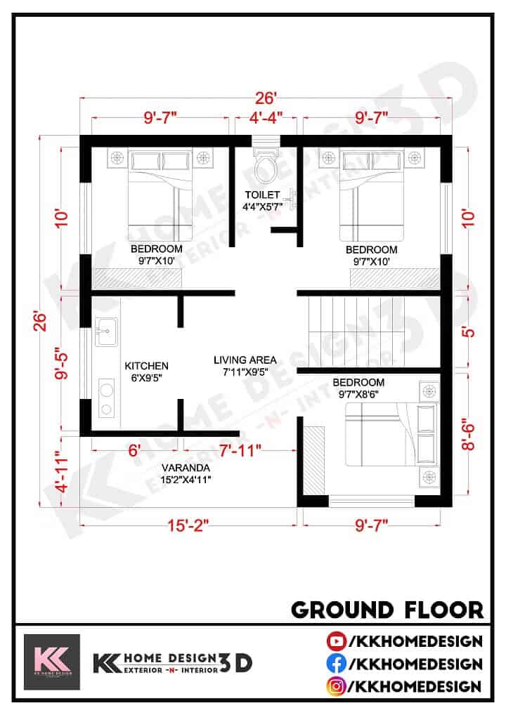 42X53 Affordable House Design  DK Home DesignX